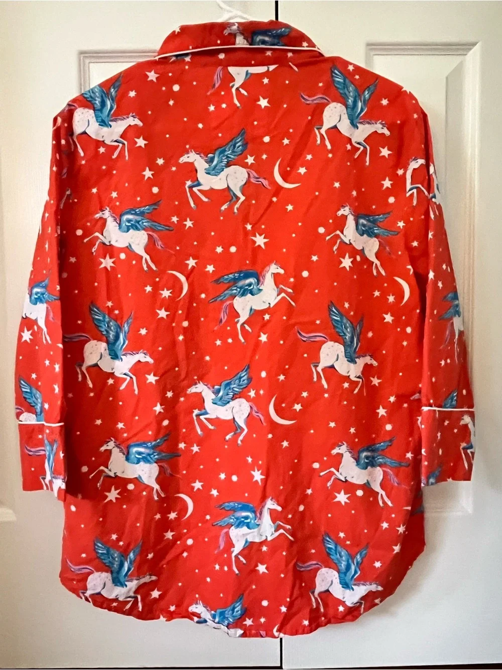 Printfresh Pegasus Organic Cotton Pajama Top – XS – Orange Coral Color